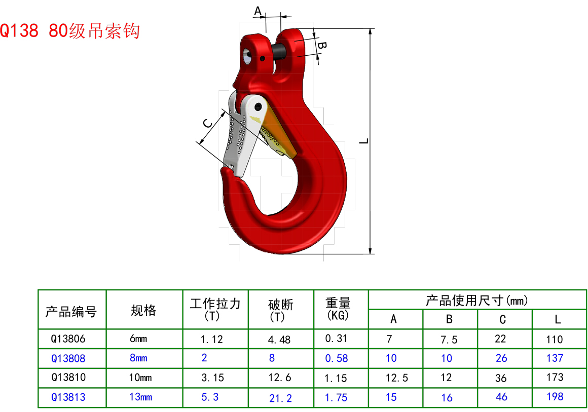 G80羊角吊索钩